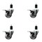 Service Caster 3'' Semi Steel Swivel 1-1/2'' Expanding Stem Caster Set Total Lock Brake, 4PK SCC-EXTTL20S314-SSS-112-4 - alternate 1